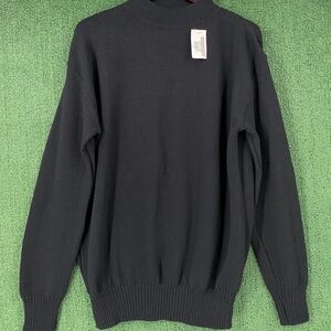 Vintage Y2K Mitts Nitts 100% Wool Navy Mock Neck Sweater Men’s XL - New Other